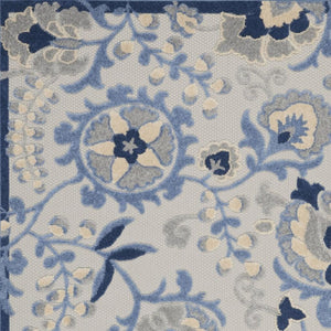 HomeRoots 6' Stylish Blue and Gray Area Rug - Durable Indoor/Outdoor Design for High-Traffic Spaces, 6' x 9' 479318