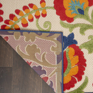 Homeroots 10' X 13' Beige Orange And Red Toile Non Skid Indoor Outdoor Area Rug  Polypropylene 479330