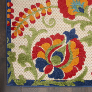 Homeroots 10' X 13' Beige Orange And Red Toile Non Skid Indoor Outdoor Area Rug  Polypropylene 479330