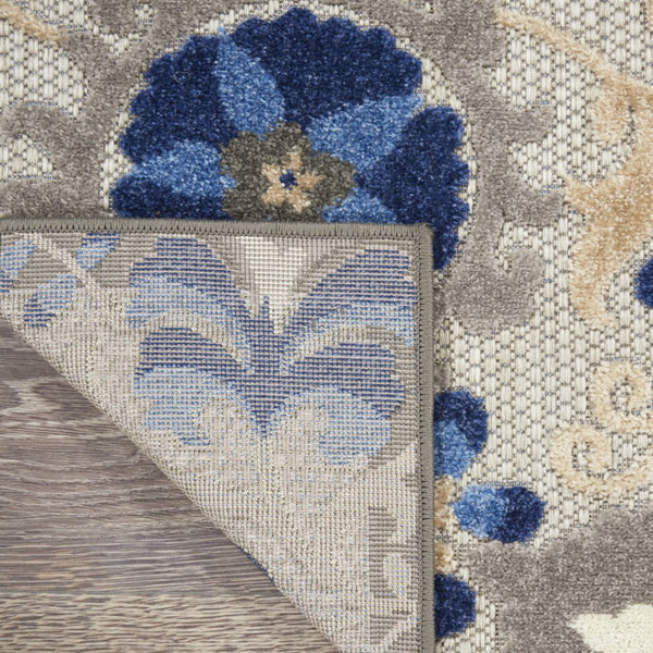 HomeRoots 10' Blue and Gray Area Rug - Stylish Indoor/Outdoor Design, Durable, Easy-Clean for High-Traffic Spaces 479331