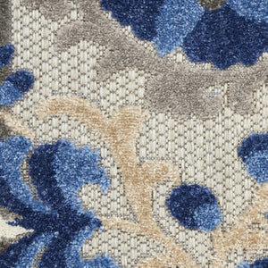 HomeRoots 10' Blue and Gray Area Rug - Stylish Indoor/Outdoor Design, Durable, Easy-Clean for High-Traffic Spaces 479331