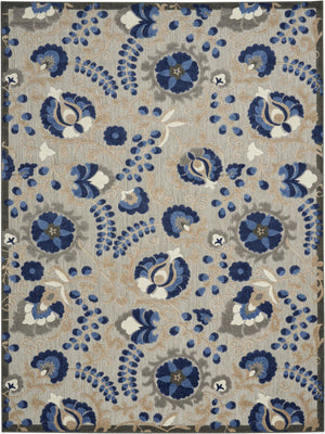 HomeRoots 10' Blue and Gray Area Rug - Stylish Indoor/Outdoor Design, Durable, Easy-Clean for High-Traffic Spaces 479331
