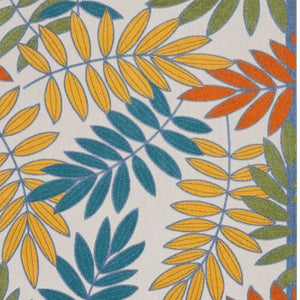 Homeroots 12' X 15' Ivory Floral Non Skid Indoor Outdoor Area Rug  Polypropylene 479333