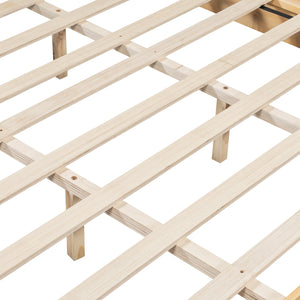 English Elm Christopher Knight Home® - Natural King Size Wood Bed Frame with Slatted Headboard, Rattan Breathable Panels & Ball Feet, Sturdy Metal Base N758K638081N