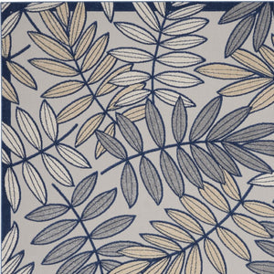 HomeRoots 12' X 15' Ivory and Blue Area Rug - Durable Indoor/Outdoor Design for Stylish Living Spaces & Patios 479346