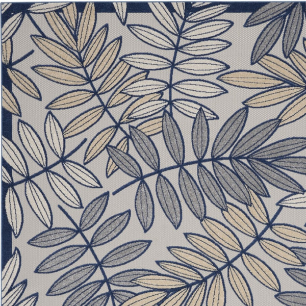 HomeRoots 12' X 15' Ivory and Blue Area Rug - Durable Indoor/Outdoor Design for Stylish Living Spaces & Patios 479346