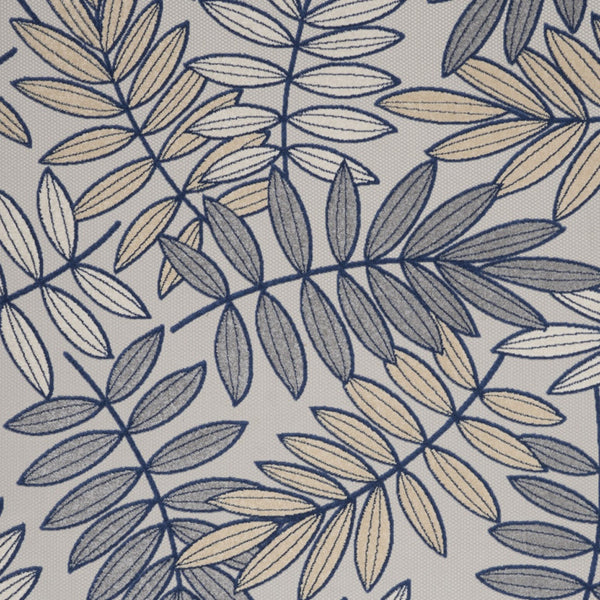 Homeroots 9' X 12' Ivory And Navy Floral Non Skid Indoor Outdoor Area Rug  Polypropylene 479353