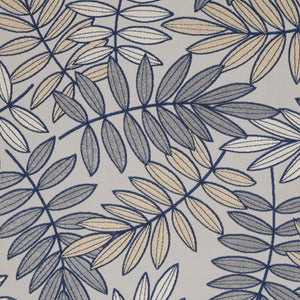 HomeRoots 10' Ivory and Blue Indoor/Outdoor Area Rug - Timeless Floral Design for High-Traffic Spaces 479354