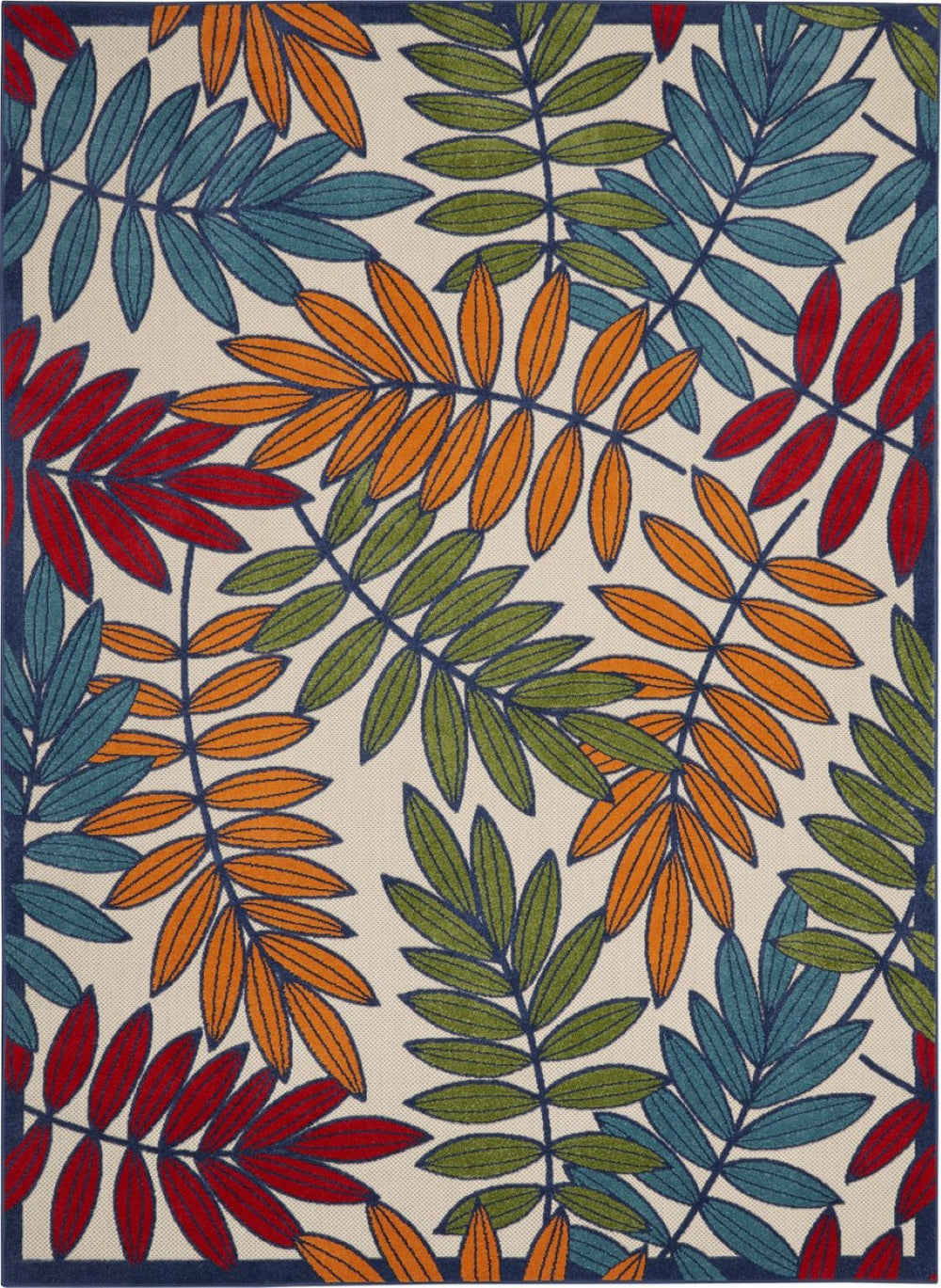 HomeRoots 10' Blue and Beige Elegant Indoor Outdoor Area Rug - Durable, Low Maintenance, Floral Design for Any Space 479356
