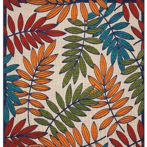 HomeRoots 10' Blue and Beige Elegant Indoor Outdoor Area Rug - Durable, Low Maintenance, Floral Design for Any Space 479356