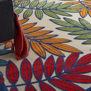 HomeRoots 10' Blue and Beige Elegant Indoor Outdoor Area Rug - Durable, Low Maintenance, Floral Design for Any Space 479356
