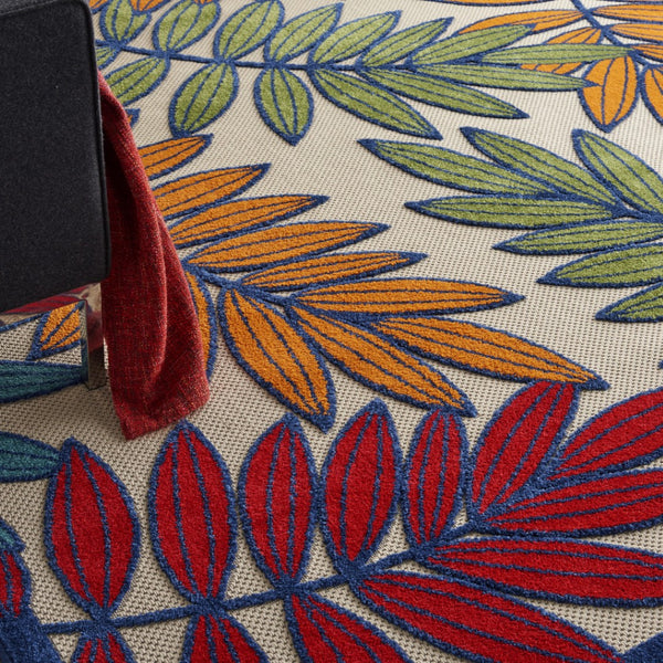 HomeRoots 10' Blue and Beige Elegant Indoor Outdoor Area Rug - Durable, Low Maintenance, Floral Design for Any Space 479356