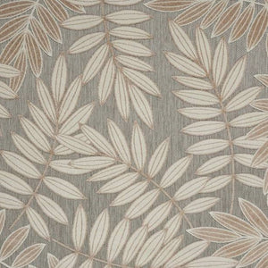 HomeRoots 10' Gray and Ivory Indoor Outdoor Area Rug - Elegant Floral Design, Durable, Easy to Clean & Slip-Resistant 479357