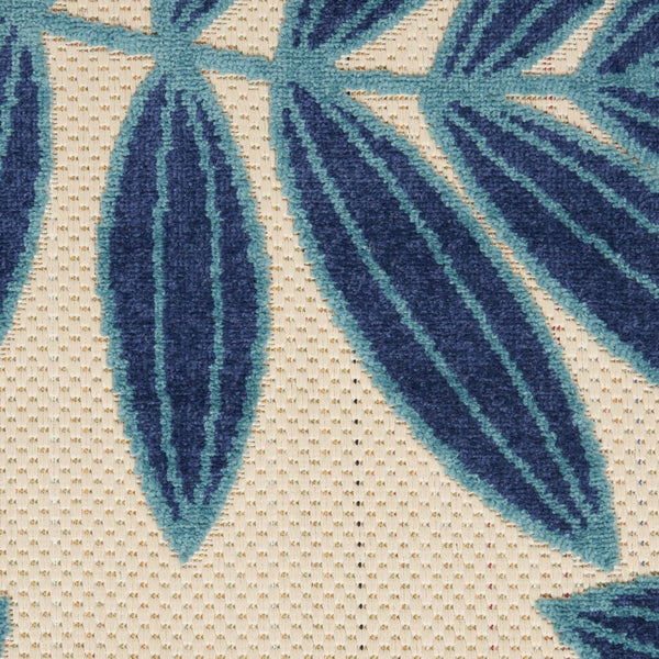 HomeRoots 10' Coastal-Inspired Blue & Ivory Indoor Outdoor Area Rug – Durable, Stylish, Easy-Clean Design! 479358