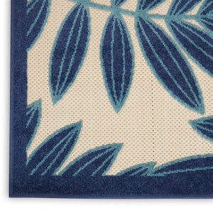 HomeRoots 10' Coastal-Inspired Blue & Ivory Indoor Outdoor Area Rug – Durable, Stylish, Easy-Clean Design! 479358