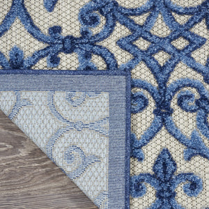 HomeRoots 10' Contemporary Blue and Gray Indoor Outdoor Area Rug - Durable, Stylish, and Versatile Design 479364