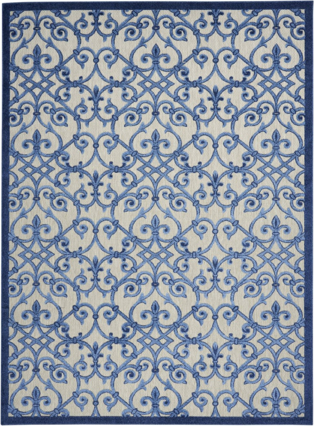 HomeRoots 10' Contemporary Blue and Gray Indoor Outdoor Area Rug - Durable, Stylish, and Versatile Design 479364