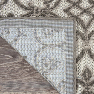 HomeRoots 10' Gray Indoor Outdoor Area Rug - Durable, Low-Maintenance, Stylish for Patios, Kitchens & More! 479365