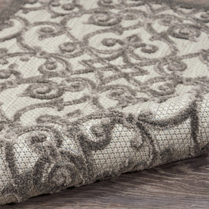 HomeRoots 10' Gray Indoor Outdoor Area Rug - Durable, Low-Maintenance, Stylish for Patios, Kitchens & More! 479365