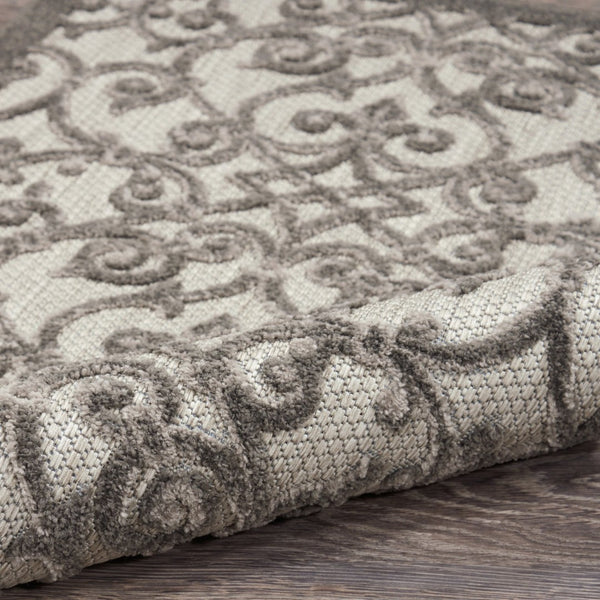 HomeRoots 10' Gray Indoor Outdoor Area Rug - Durable, Low-Maintenance, Stylish for Patios, Kitchens & More! 479365