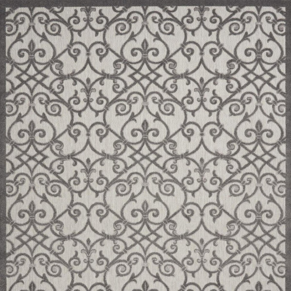 HomeRoots 10' Gray Indoor Outdoor Area Rug - Durable, Low-Maintenance, Stylish for Patios, Kitchens & More! 479365