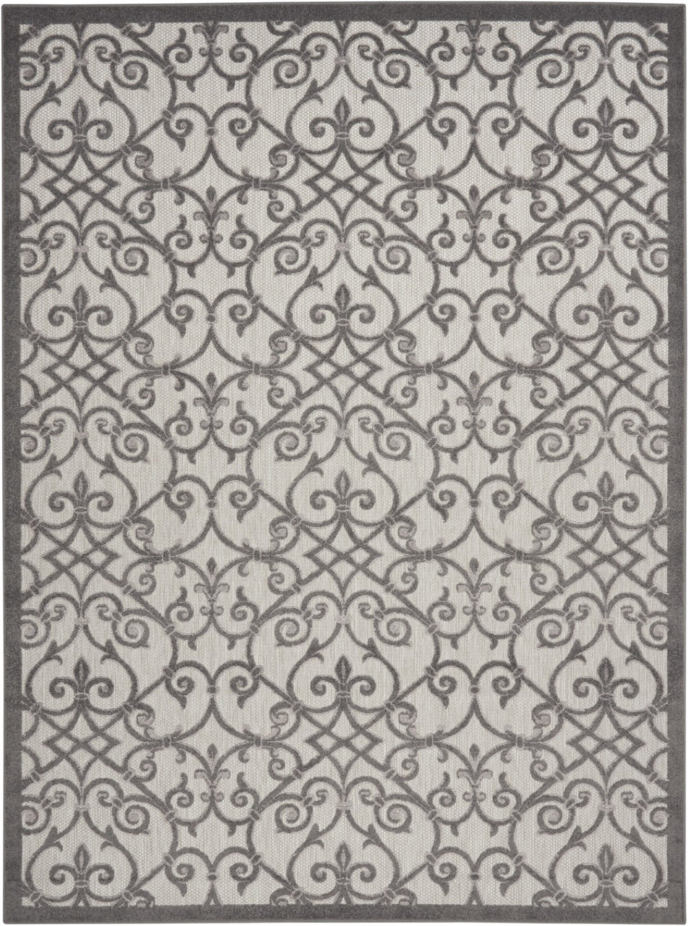 HomeRoots 10' Gray Indoor Outdoor Area Rug - Durable, Low-Maintenance, Stylish for Patios, Kitchens & More! 479365