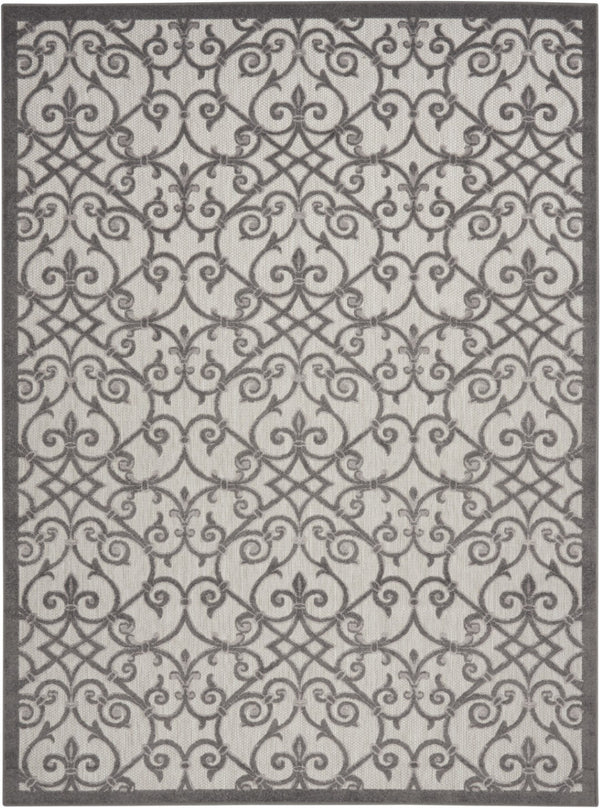 HomeRoots 10' Gray Indoor Outdoor Area Rug - Durable, Low-Maintenance, Stylish for Patios, Kitchens & More! 479365