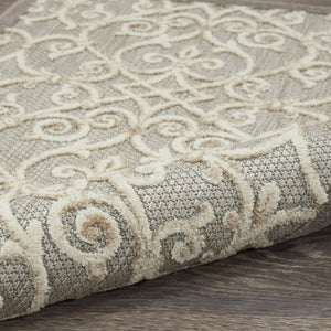 HomeRoots 10' Gray and Ivory Indoor Outdoor Area Rug - Durable, Low-Maintenance, Stylish for Any Space! 479377