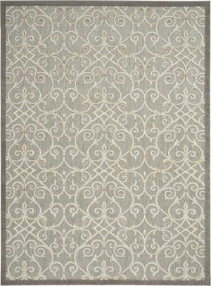 HomeRoots 10' Gray and Ivory Indoor Outdoor Area Rug - Durable, Low-Maintenance, Stylish for Any Space! 479377