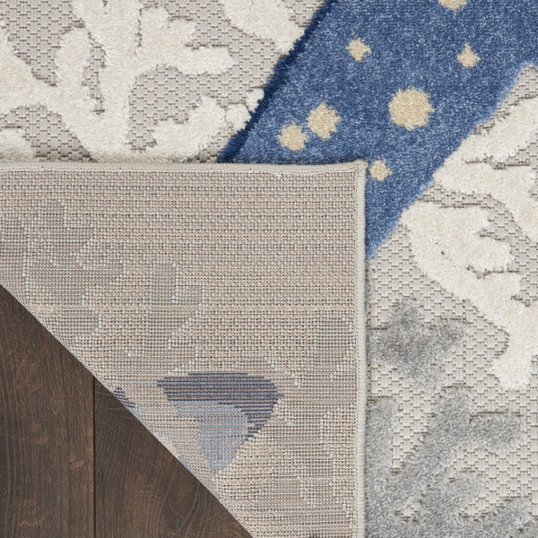 HomeRoots 10' X 13' Blue and Gray Starfish Area Rug - Coastal Charm for Indoor/Outdoor Spaces, Easy Care! 479394