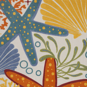 Homeroots 10' X 13' Orange Blue And Yellow Animal Print Non Skid Indoor Outdoor Area Rug  Polypropylene 479402