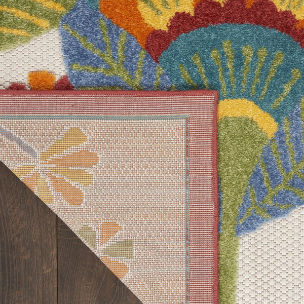 HomeRoots 12' X 15' Blue and Yellow Indoor Outdoor Area Rug - Durable, Stain-Resistant with Floral Design! 479411