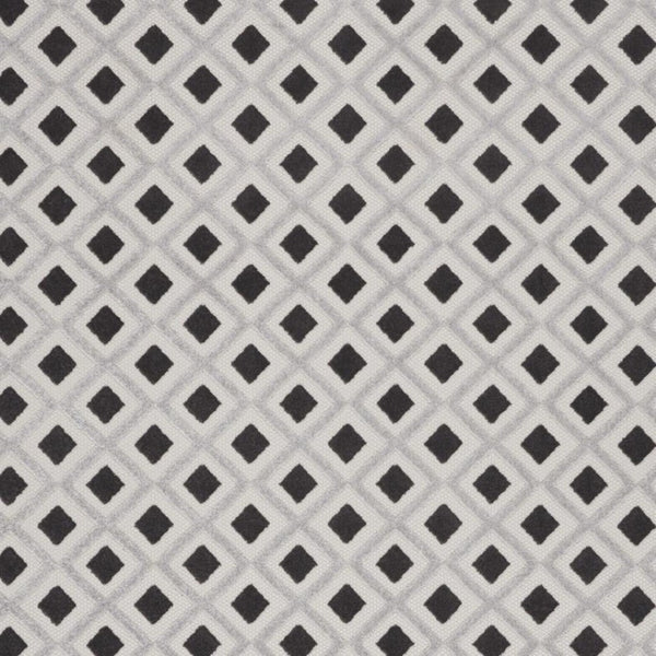 HomeRoots 9' Gingham Black and White Area Rug – Stylish, Durable, Indoor/Outdoor Decor for Any Space 479426