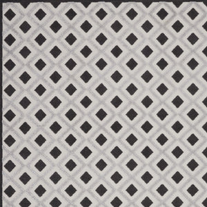 Homeroots 10' X 13' Black And White Gingham Non Skid Indoor Outdoor Area Rug  Polypropylene 479427