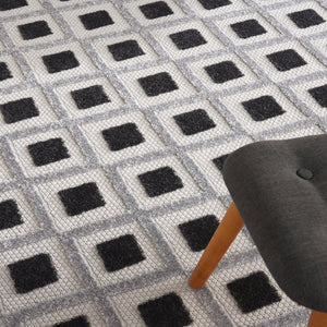 HomeRoots 10' Black and White Area Rug for Indoor and Outdoor Use – Durable, Stylish, and Easy to Clean! 479427