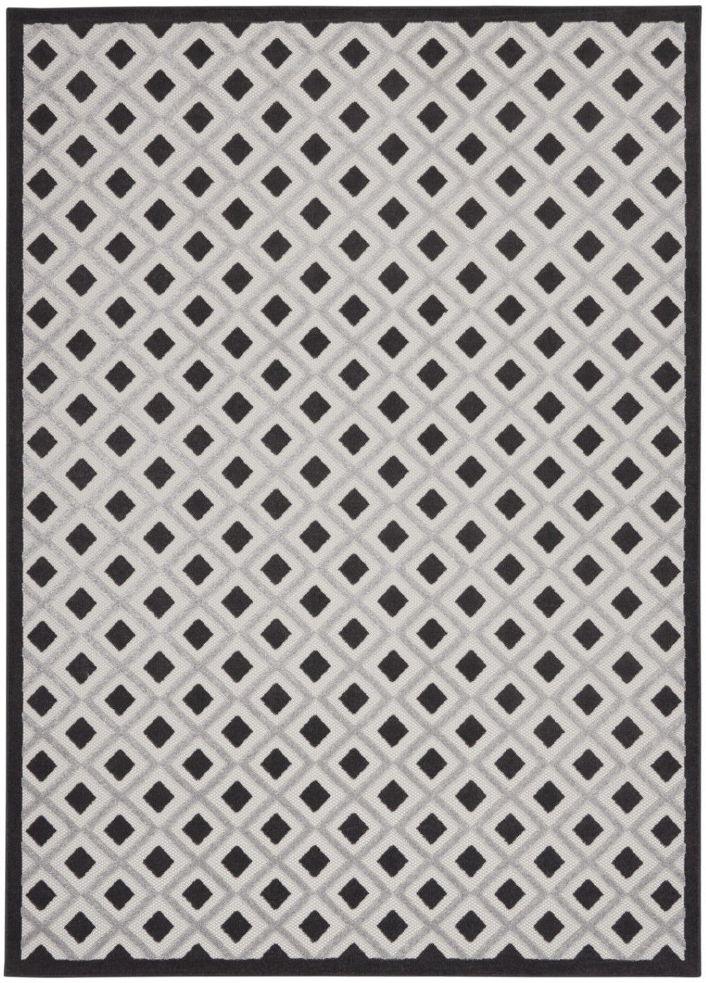 HomeRoots 10' Black and White Area Rug for Indoor and Outdoor Use – Durable, Stylish, and Easy to Clean! 479427