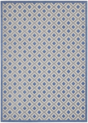 Homeroots 12' X 15' Blue And Grey Gingham Non Skid Indoor Outdoor Area Rug  Polypropylene 479428