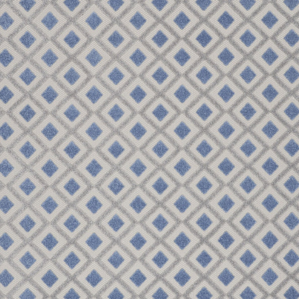 Homeroots 12' X 15' Blue And Grey Gingham Non Skid Indoor Outdoor Area Rug  Polypropylene 479428