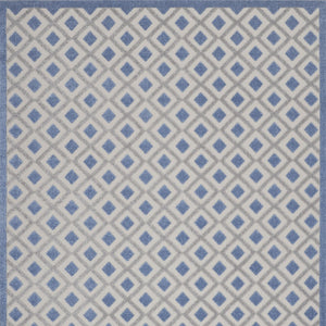 Homeroots 12' X 15' Blue And Grey Gingham Non Skid Indoor Outdoor Area Rug  Polypropylene 479428