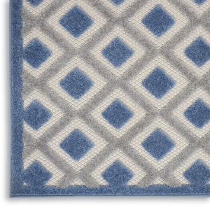 HomeRoots 9' X 12' Blue and Gray Gingham Area Rug – Durable Indoor/Outdoor Design for Versatile Living Spaces 479434