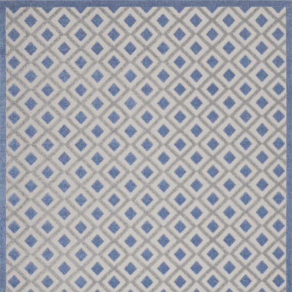 Homeroots 9' X 12' Blue And Grey Gingham Non Skid Indoor Outdoor Area Rug  Polypropylene 479434