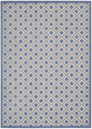 HomeRoots 9' X 12' Blue and Gray Gingham Area Rug – Durable Indoor/Outdoor Design for Versatile Living Spaces 479434