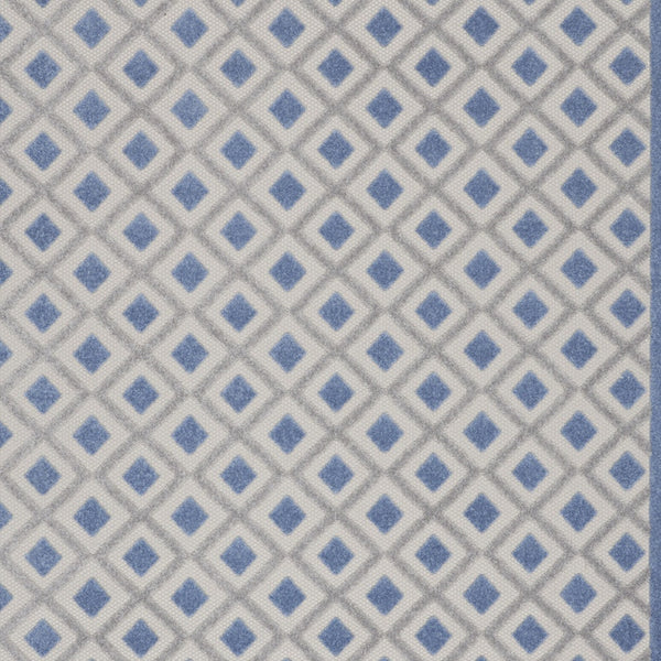 Homeroots 10' X 13' Blue And Grey Gingham Non Skid Indoor Outdoor Area Rug  Polypropylene 479435