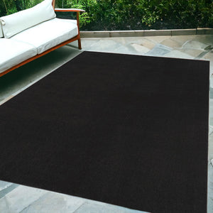 Homeroots 5' X 7' Black Stain Resistant Indoor Outdoor Area Rug  Polypropylene 479441