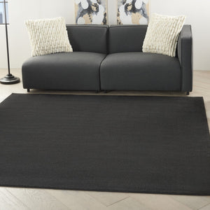 HomeRoots 7' Stylish Black Square Area Rug for Indoor & Outdoor Use - Durable, Fade-Resistant & Easy Care 479443