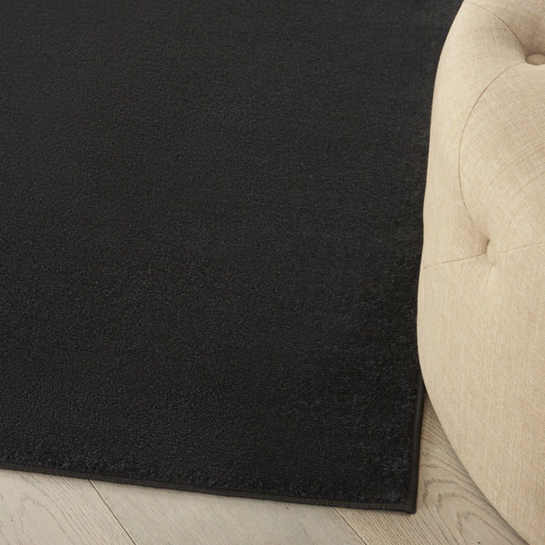 HomeRoots 7' Stylish Black Square Area Rug for Indoor & Outdoor Use - Durable, Fade-Resistant & Easy Care 479443