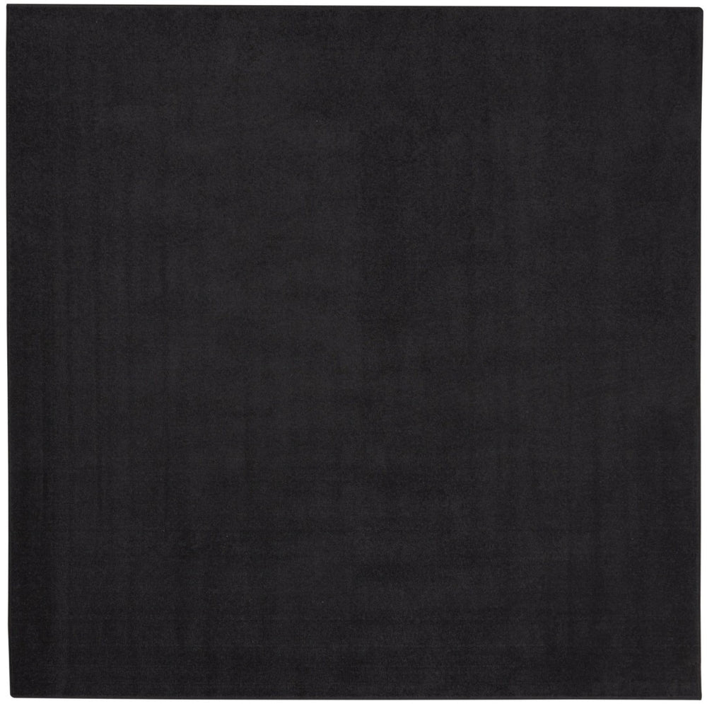 HomeRoots 7' Stylish Black Square Area Rug for Indoor & Outdoor Use - Durable, Fade-Resistant & Easy Care 479443