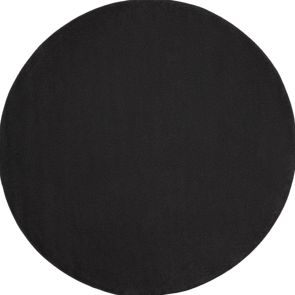 HomeRoots 8' Round Black Area Rug – Stylish, Durable Indoor/Outdoor Mat for High-Traffic Areas & Easy Care 479445