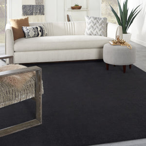 HomeRoots 8' X 10' Versatile Black Stain Resistant Area Rug for Indoor and Outdoor Use - Easy Care & Durable 479446