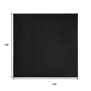 HomeRoots 9' Black Square Area Rug - Durable Indoor/Outdoor Design, Pet-Friendly, Easy-Care & Modern Style 479447